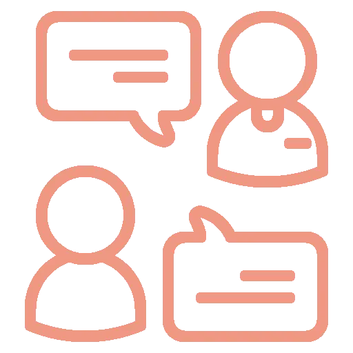 2 personnages avec bulle de discussion